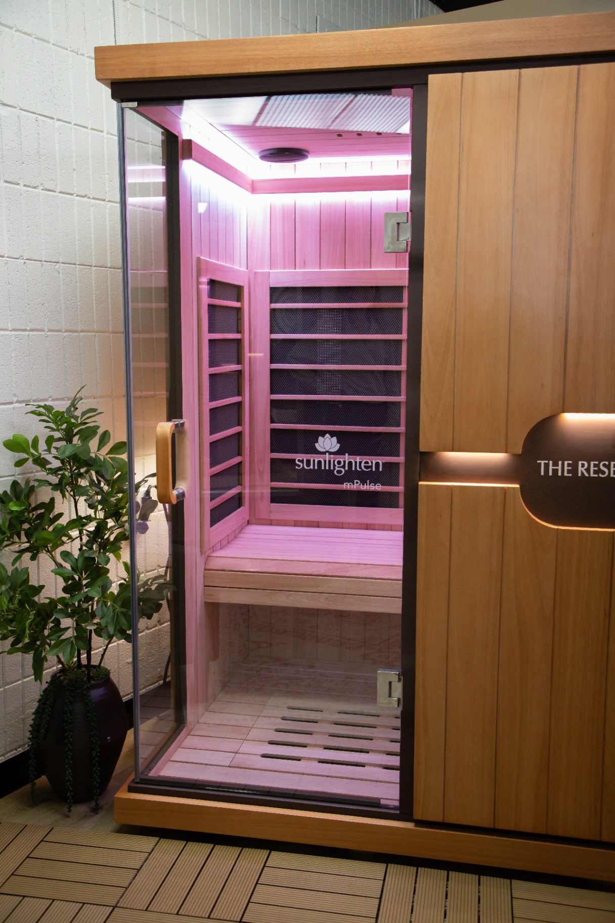 Infrared Sauna — interior detail at The Reset